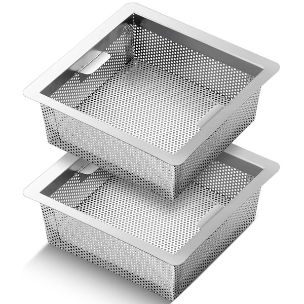 Tuanse 2 Pcs 8.5 x 8.5 x 3'' Stainless Steel Floor Drain Strainer