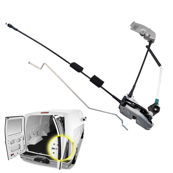 GrteRokky Rear Right door latch assembly w/cable&rod Compatible for 1992-2014 Ford E150 E250 E350 Econoline Van Passenger Side Cargo Door Lock Latch Connective repair 6C2Z-15431A02-AA, 8C2Z-15431A02-C