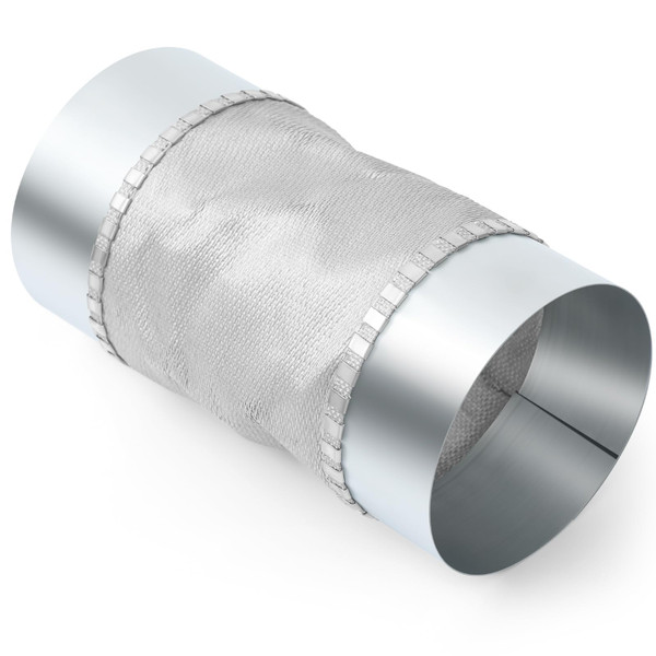 Otoolling 4 Inch Flexible Duct Connector, Round Dryer Vent Connector Galvanized Steel with Waterproof Canvas for Dryers, Range Hoods, HVAC and Other Household Scenarios, Silver, 7.48'' Length