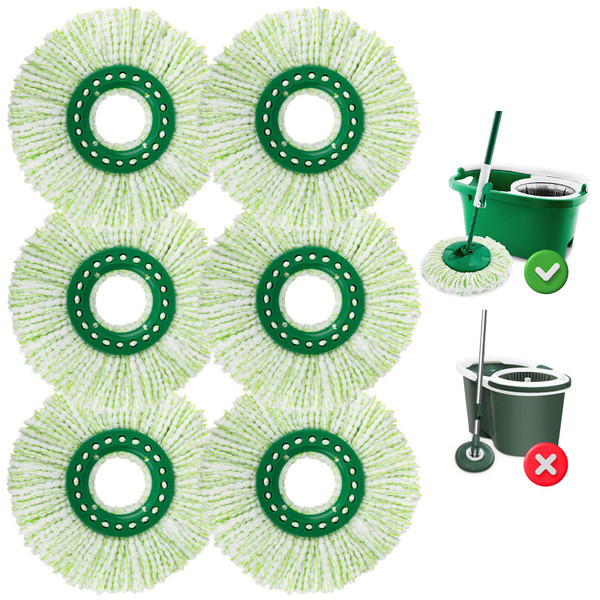 Spin Mop Head Replacement for Libman Tornado Mop Refill, Microfiber 6-Pack