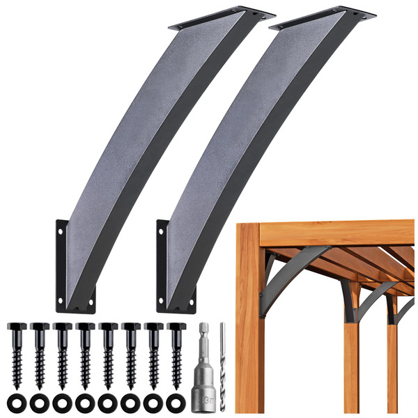 Epcee Heavy Duty 45 Degree Angle Support Bracket 2"×4" (Actual: 1.5"×3.2") Wood Beam Support Hardware Degree Post Bracket for Gazebos Pagola Porches 2Pcs