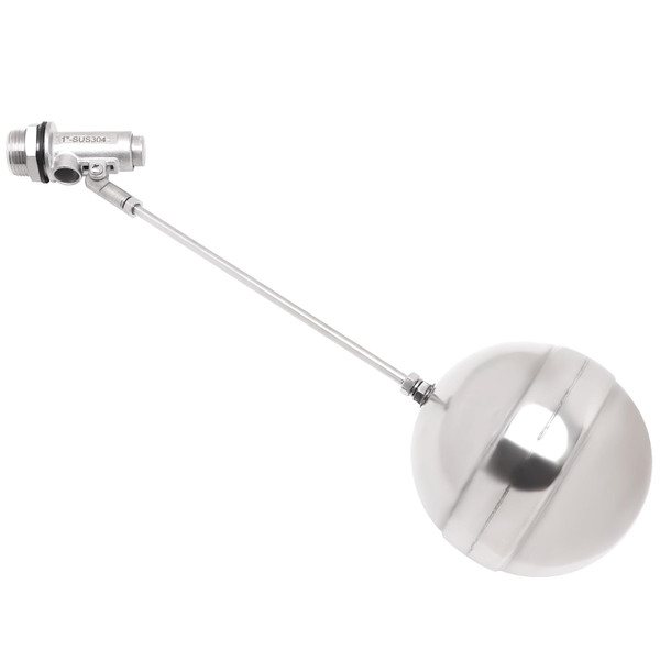 DERPIPE Stainless Steel Float Ball Valves - 1" NPT Male Thread Flow Control Float Sensor Valve Automatic Water Level Control Float For Tank Pond Water Tower