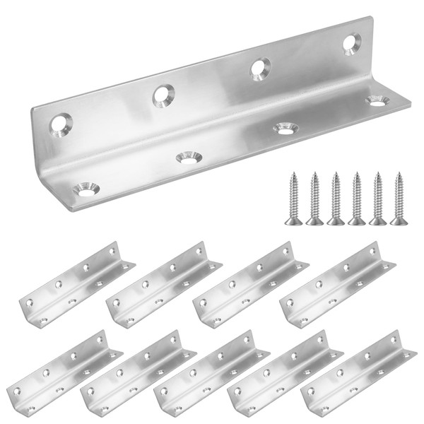 Redunest 10 Pack 5.51" Silver Heavy Duty Shelf Brackets 140mm Length Braces