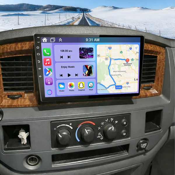 10 Inch Double Din Car Stereo for Dodge Ram 1500 2500 3500 2006-2008, 2+32G