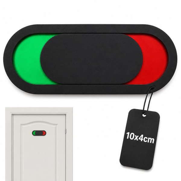 CLISPEED Slide Door Sign Red Green Slider Indicator Door Indicator Privacy Sign Conference Room Privacy Slider for Home Office Restroom Conference Hotels Hospital, 10x4cm, Black