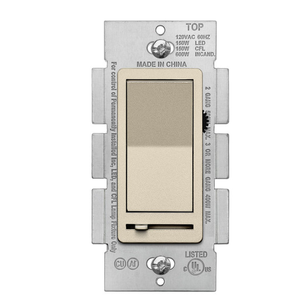 BESTTEN Matte Champagne Gold Dimmer Light Switch, Single Pole or 3-Way