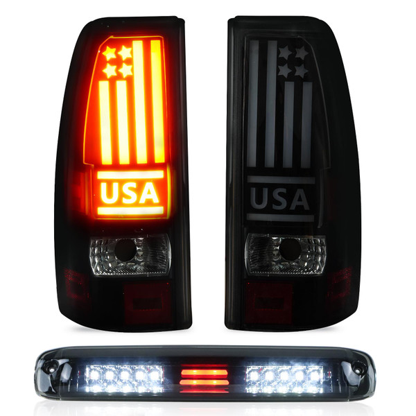 Tail Light + 3rd Brake Light for Chevy Silverado GMC Sierra 1500/2500 99-03