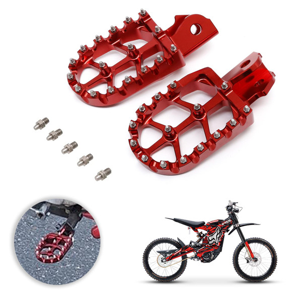 PROCNC Dirt Bike Foot Pegs 7075 Aluminum CNC Pedals Rests for Surron Light Bee S/X CRF150F CRF230F 2003-2020 CRF125F 2014-2023 CRF125F 2014-2023 CRF110F 2013-2022 Dirt Pit Bike (Red)