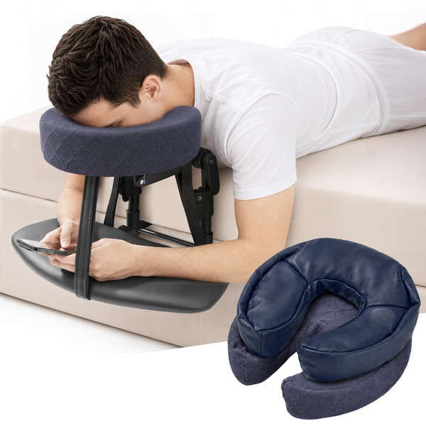 Massage Headrest for Bed, Head Holder & Face Cradle with Face Down Pillow