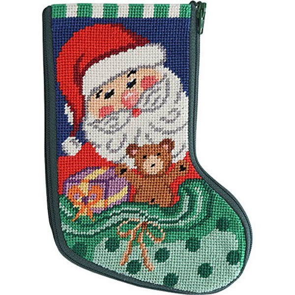 Stitch & Zip Santa and Toys Mini Stocking Needlepoint Kit Stitch & Zip Santa and Toys Mini Stocking Needlepoint Kit