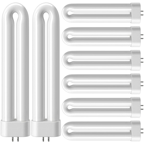 8 Pack Bug Zapper Light Bulb Replacement for 15W Bug Zapper with 4-Pin Base, Ful 15W-BL U Shaped Twin Tube Bulb for Outdoor Mosquito Zapper