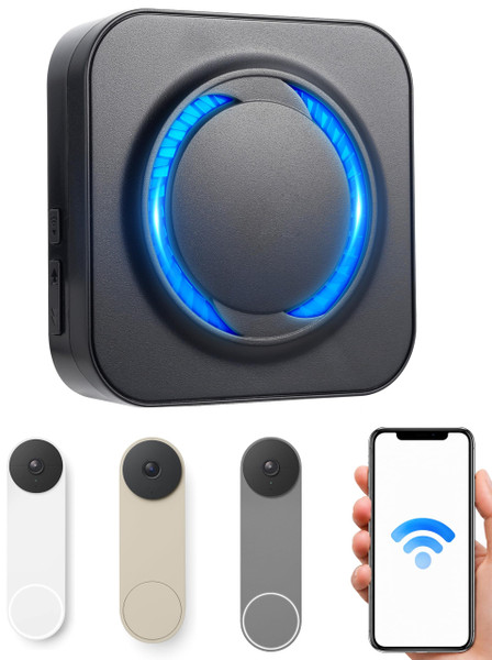LUCKYDUO WiFi Chime for Nest Doorbell, 32 Tones, LED Flash, 999+ Expandable