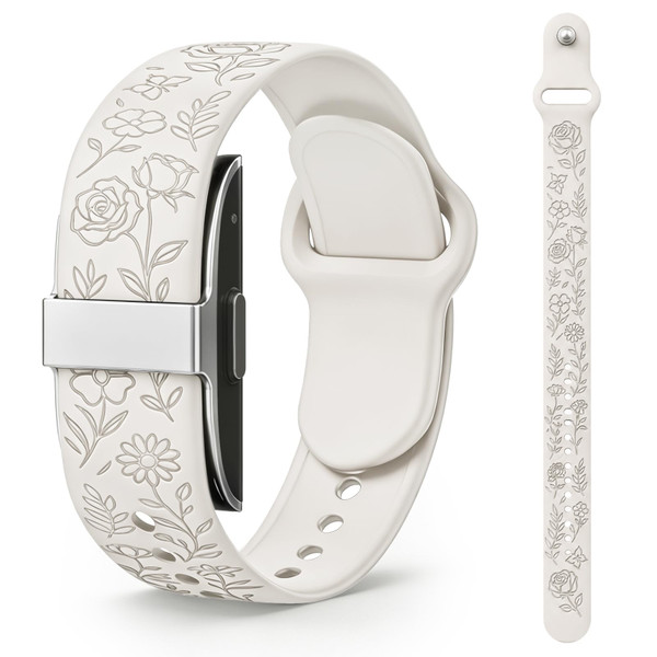Floral Engraved Band Compatible with Hume Band Replacement Strap 1.0