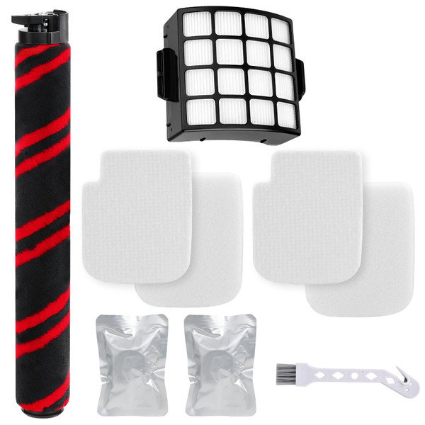 AZ3002 Brush Roller Filter and Odor Kit Replacement for Shark AZ3002 AZ3000 AZ3000W Stratos DuoClean PowerFins Upright Vacuum，1 Brush+1 Filter+ 2 Foam & Felt Filters + 2 Odor Neutralizer Cartridges