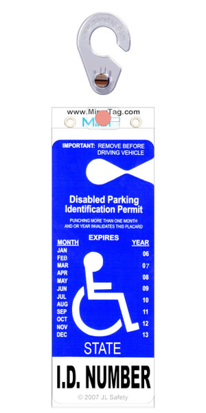 MirorTag Gold - Handicap Placard Holder by JL Safety. A Novel Way to Protect, Display & Put Away a Disabled Parking Tag. Hard Plastic & Sun Resistant. Magnetically On/Off. Detachable Hook. Made in USA MirorTag Gold - Handicap Placard Holder by JL Safety. A Novel Way to Protect, Display & Put Away a Disabled Parking Tag. Hard Plastic & Sun Resistant. Magnetically On/Off. Detachable Hook. Made in USA