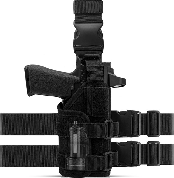 Drop Leg Holster, Tactical Thigh Holster Compatible with Optic/Light/Laser