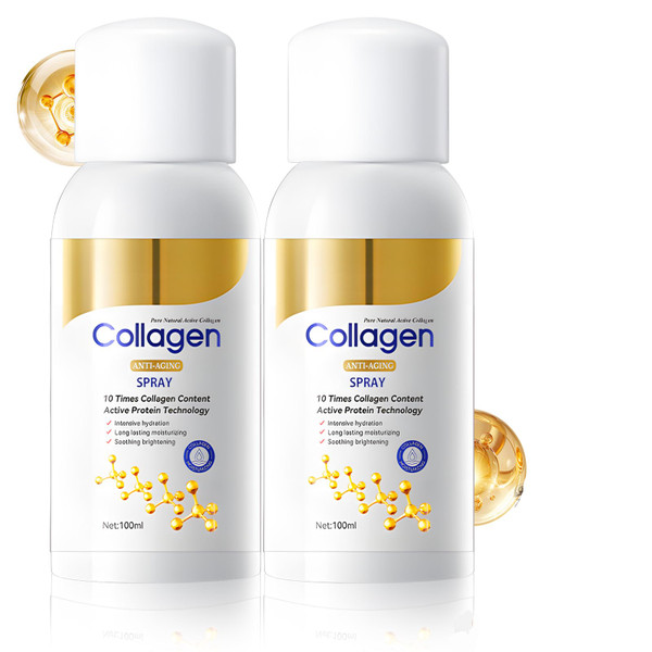 2pcs Collagen Spray, Collagen Body and Face Serum Lotion, Plumping and Care Set for Body and Face, Suitable for All Skin Types