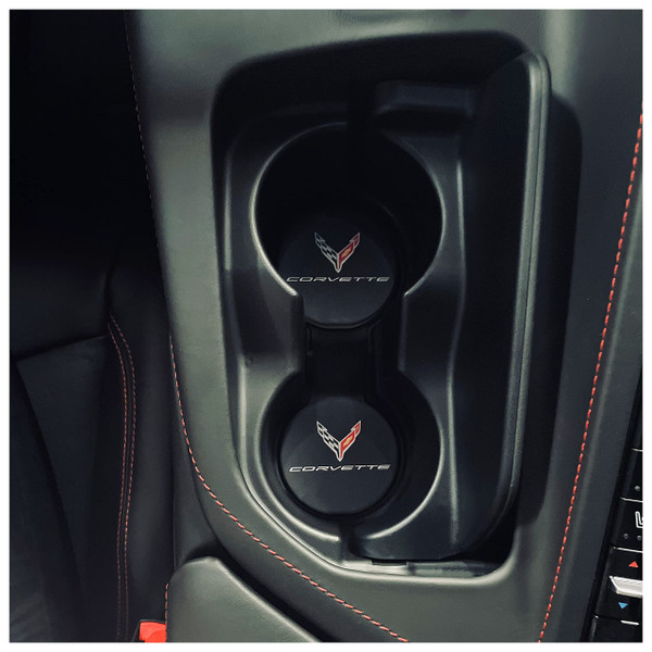 C8 Corvette Cup Holder Coaster Inserts - Set of 2