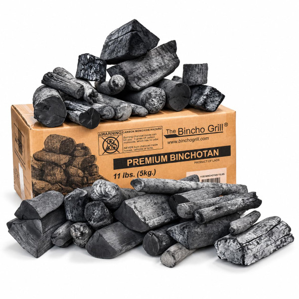 The Bincho Grill Binchotan Charcoal 11 lbs – Premium Japanese Grill Style Hardwood, 95% Carbon, Smokeless High-Heat, Long Burn for Yakitori, Reusable