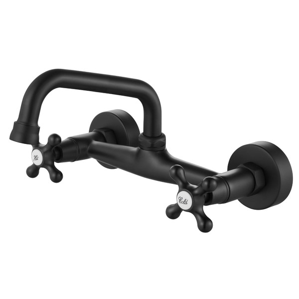 Airuida 8 Inch Center Matte Black Wall Mount Kitchen Sink Faucet