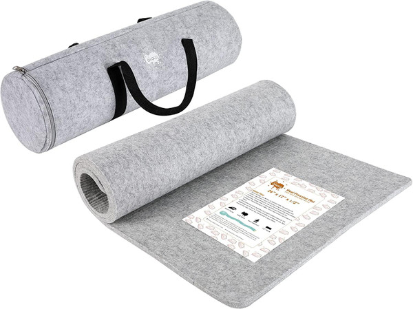 OHOCO Wool Pressing Mat for Quilting - 15 x 54 XL Extra Large Felt Ironing Pad 3/8" Thick, 100% Wool Heat Resistant for Ironing, Sewing, Cutting on Ironing Board, Tabletop, Dryer, Countertop