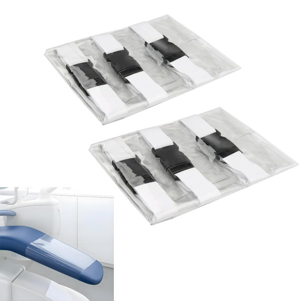 2Pcs Dental Chair Foot Seat Cover Transparent Waterproof 18.8"W x 17.1"L