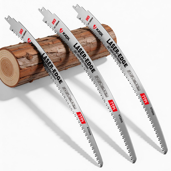 KATA 15 Inch Pruning Reciprocating Saw Blades, 7 TPI SK5 Arc Edge, 3 Pack
