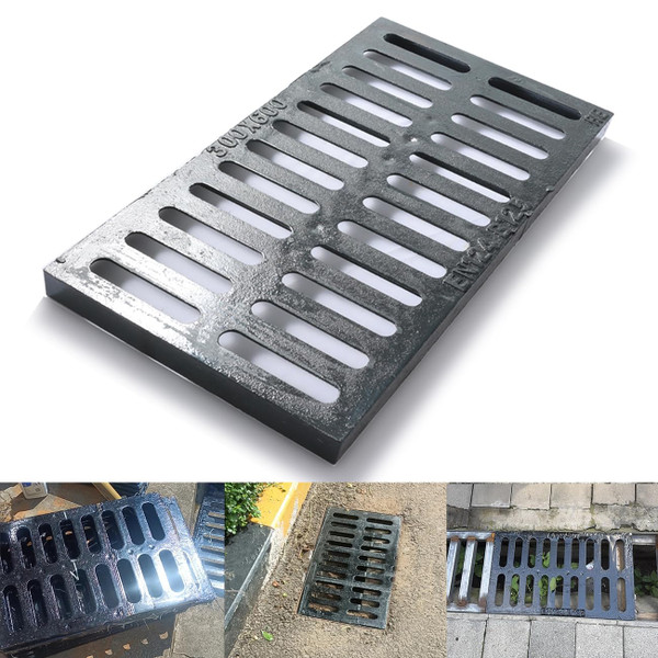 GZHDIAN Rectangle Cast Iron Drain Grate, 24 * 12 in B125 Heavy Duty