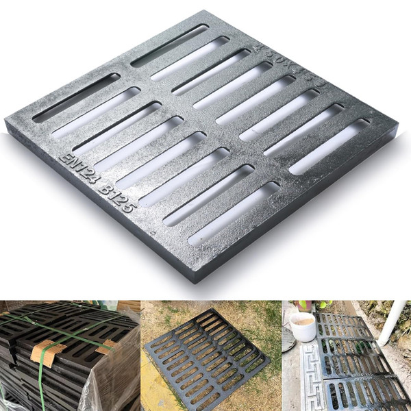Facoba Cast Iron Drain Grate, 18 * 18 in B125 Class Outdoor Drain Cover