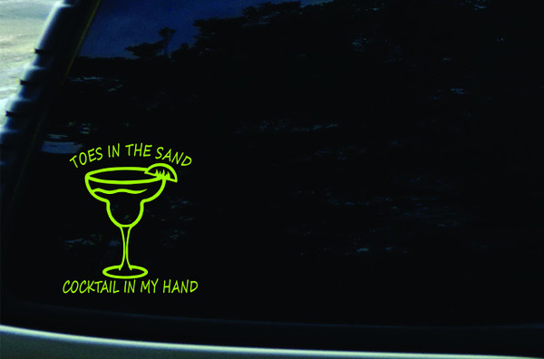 5" X 5" Toes in The Sand Cocktail in My Hand Green Vinyl DIE Cut Decal for Your car, Truck, Window, Laptop, MacBook, or virtually Any Other Smooth Surface. 5" X 5" Toes in The Sand Cocktail in My Hand Green Vinyl DIE Cut Decal for Your car, Truck, Window, Laptop, MacBook, or virtually Any Other Smooth Surface.
