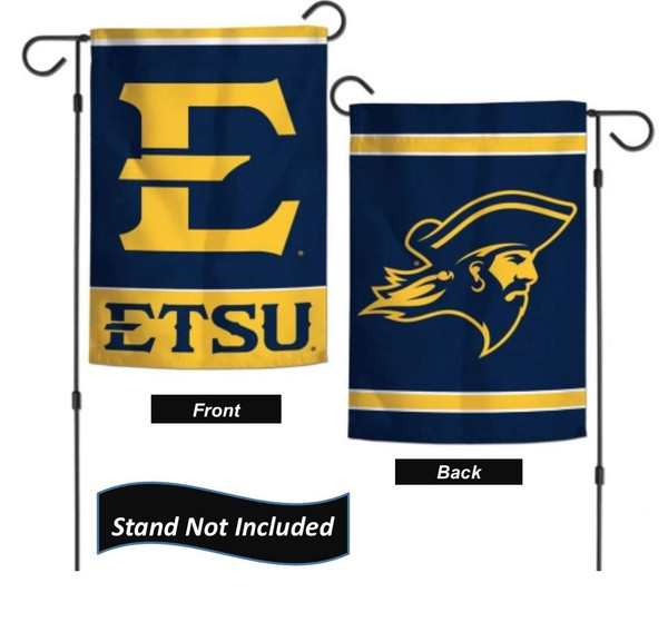 East Tennessee State Buccaneers 12.5” x 18" Double Sided Yard and Garden College Banner Flag is Printed in The USA East Tennessee State Buccaneers 12.5” x 18" Double Sided Yard and Garden College Banner Flag is Printed in The USA
