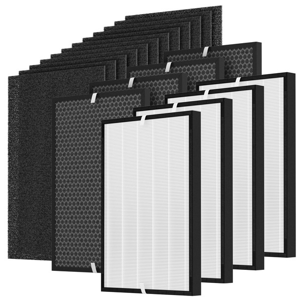 4 Sets Air220 Air320 Replacement Filters Compatible with Bissell Air320 Air220 2768A 2609A Air Cleaner Purifier with Main Filter, Pre-Filter and Activated Carbon Filter, Part # 2677, 2678, 2804