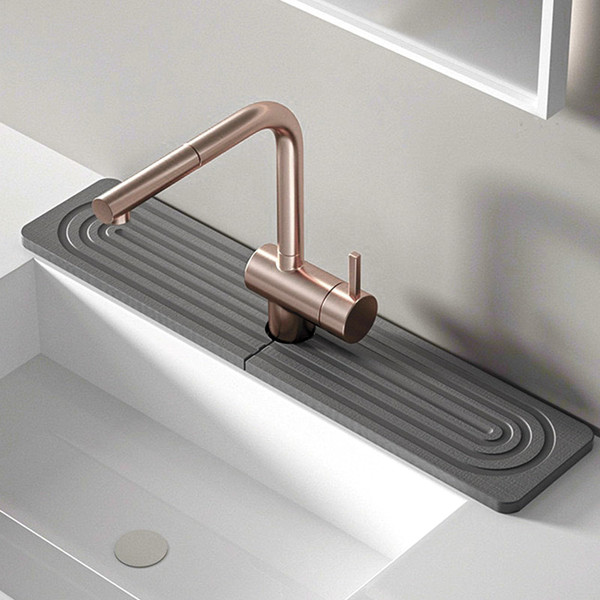 Stargaz Faucet Mat For Kitchen Sink，Sink stone quick dry around faucet,Stone Faucet Mat for Kitchen Sink Splash Guard Sinks Stones Quick Dry Around Faucets Stones Drying Mats Bathroom(17.7" x 3.9")