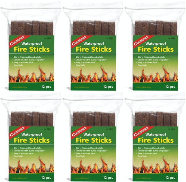 Coghlan's 5" 12Pcs Fire Starters, Wood, Unflavored, Stick Form