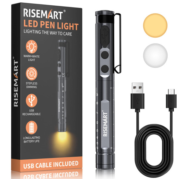 RISEMART Rechargeable Pen Light for Nurses LED Medical PenLight