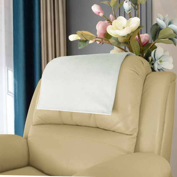 AmazeCov Non-Slip Headrest Cover for Recliner Sofa Theater Seat, Ivory