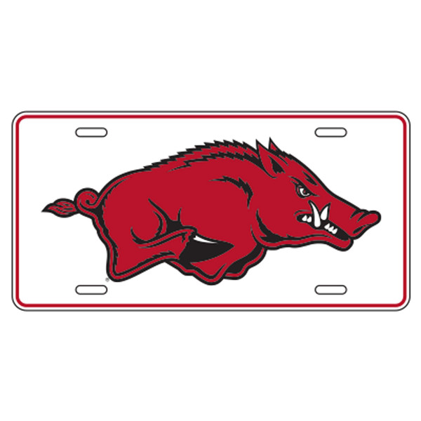 Craftique Arkansas Razorbacks TAG (WHT/RED HOG METAL TAG (11232)) Craftique Arkansas Razorbacks TAG (WHT/RED HOG METAL TAG (11232))