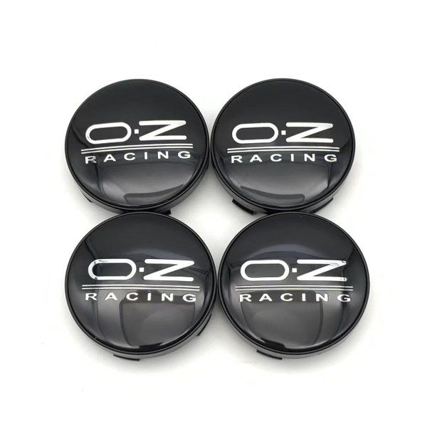 4PCS OZ Racing Wheel Center Caps 60mm/2.36" Wheel Hub Caps Center Hub Cover for Rims (Black Silver)