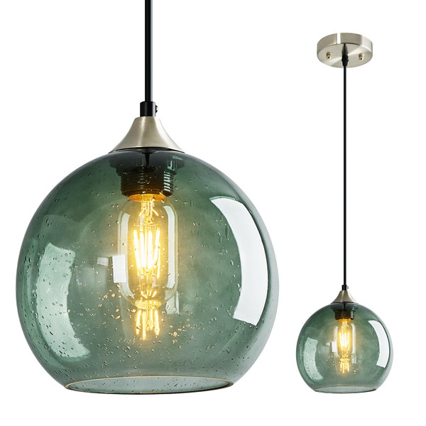 LBSQJ Gray Green Glass Pendant Lights Kitchen Island Lighting Globe Pendant Light Fixtures Modern Pendant Lighting for Kitchen Island Bedroom Living Dining Room Light Fixture(7.87in, 1-Pack) LBSQJ Gray Green Glass Pendant Lights Kitchen Island Lighting Globe Pendant Light Fixtures Modern Pendant Lighting for Kitchen Island Bedroom Living Dining Room Light Fixture(7.87in, 1-Pack)