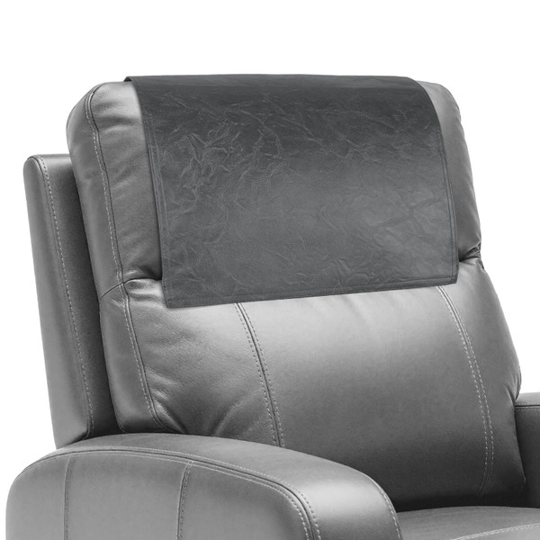 Xmntdo Recliner Headrest Protector,Non Slip Waterproof Headrest Cover,Leather Recliner Headrest Cover for Sofa,Furniture,Living Room,Office Chair (Dark Gray)