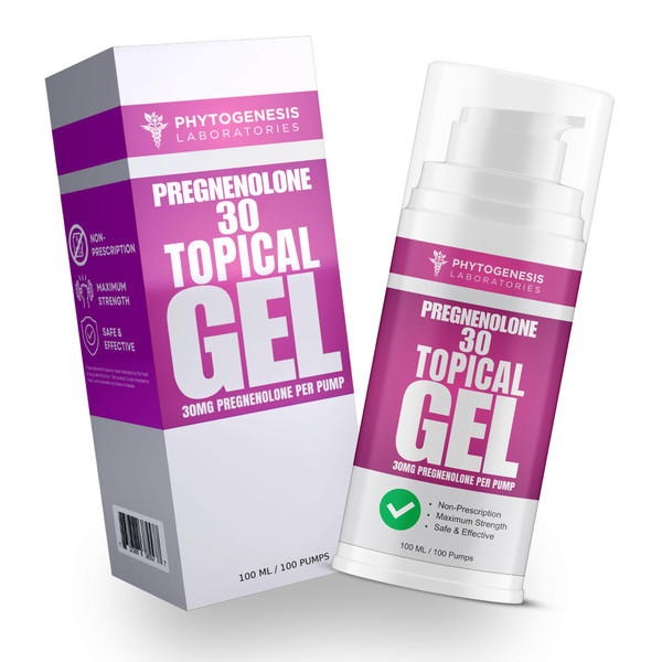 ANDROGENESIS Pregnenolone 30 - Maximum Strength Topical Gel - 30mg All Natural Pregnenolone Per Pump - Hormonal, Cognitive, Mood, Memory and Immune System Support