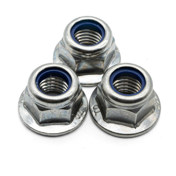 Hippo Hardware M6 (6mm) Flanged Serrated Nyloc Nuts A2 Stainless Steel Nylon Insert Locking (Pack of 20)