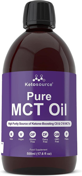 Pure MCT Oil | High Purity Source of C8 & C10 MCTs | 500ml Plastic Bottle