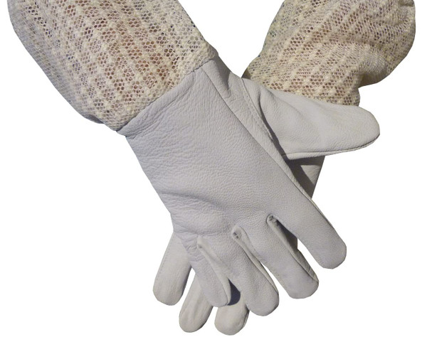 AGS Children's Beekeeper gloves 3 Layer Ultra Ventilated Childrens Bee keeping gloves kids protective bee wear (Small)