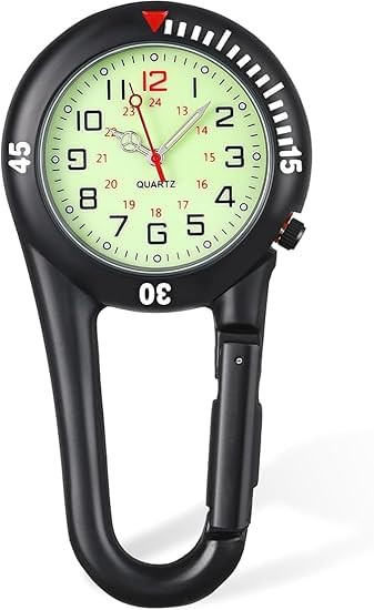 QESSUVNC kodivenj Waterproof Stainless Steel Clip-On Nurse Fob Watch for Medical Staff