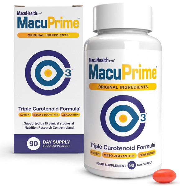 MacuPrime Eye Health Supplement, Triple Carotenoid Formula, 90 Capsules