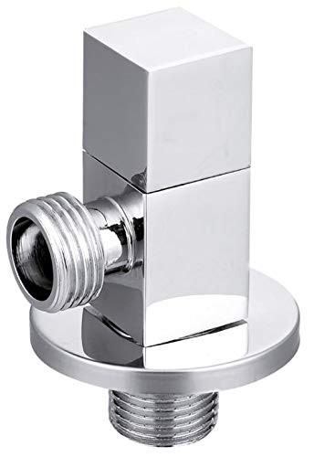 1/2" x 1/2" Inch BSP Angled Ceramic Head Valve Chromed Square Shaped Tap Connector