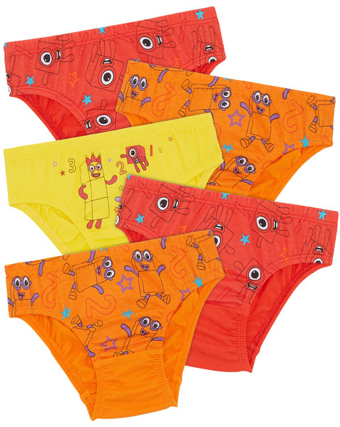 Numberblocks Five Pack 100% Cotton Briefs 3-4 Years Multicolor