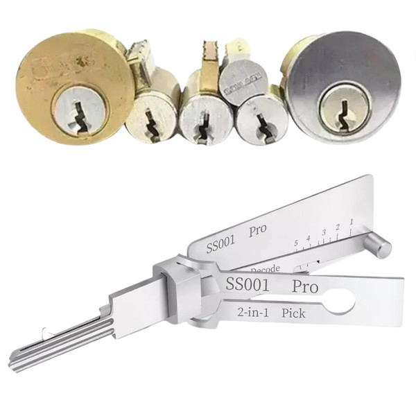 Stainless Steel Lock Pick and Decoder Master Key Tool - Professional Auto Locksmith Kit (SS001pro)