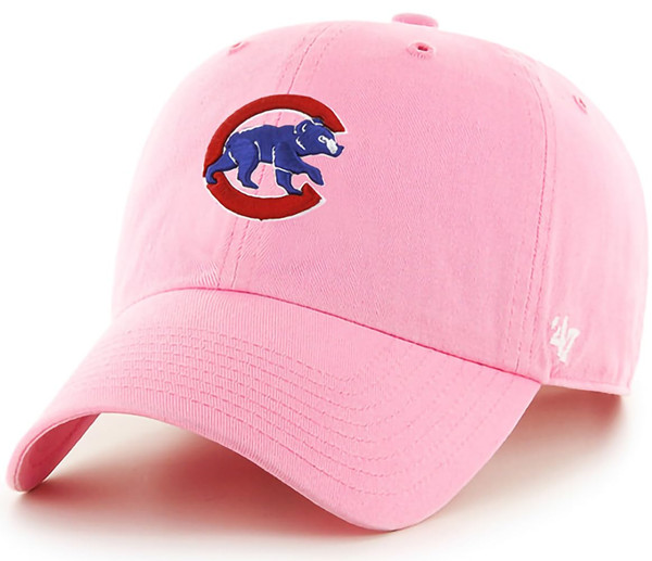 47 Chicago Cubs Rose Team Color Primary Logo Clean Up Adjustable Strap Hat Cap, Adult One Size Fits All